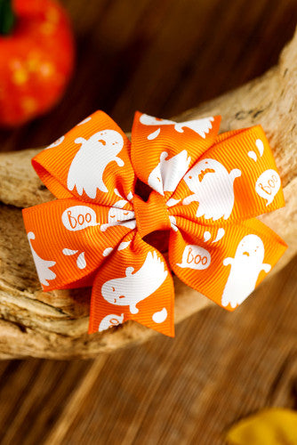 Orange Halloween Random Assortment Pattern Bow Halloween Hair Clips