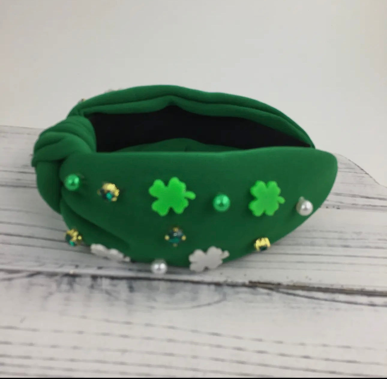 Shamrock Bead and Stone Headband