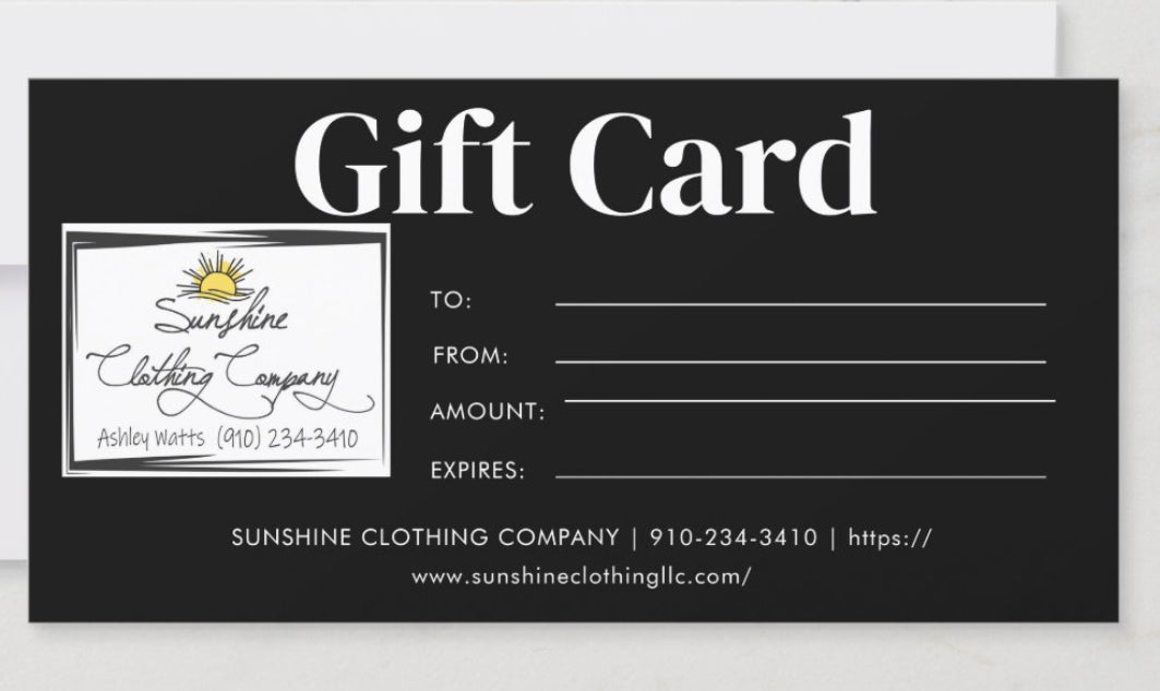Sunshine Clothing Company, LLC Gift Card