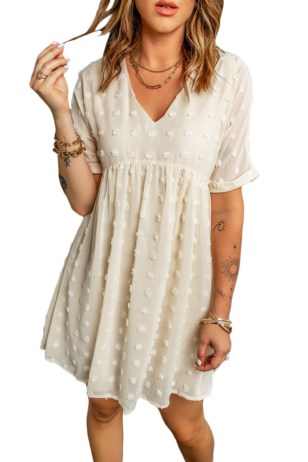 Fever Pitch Pom Babydoll Tunic Dress