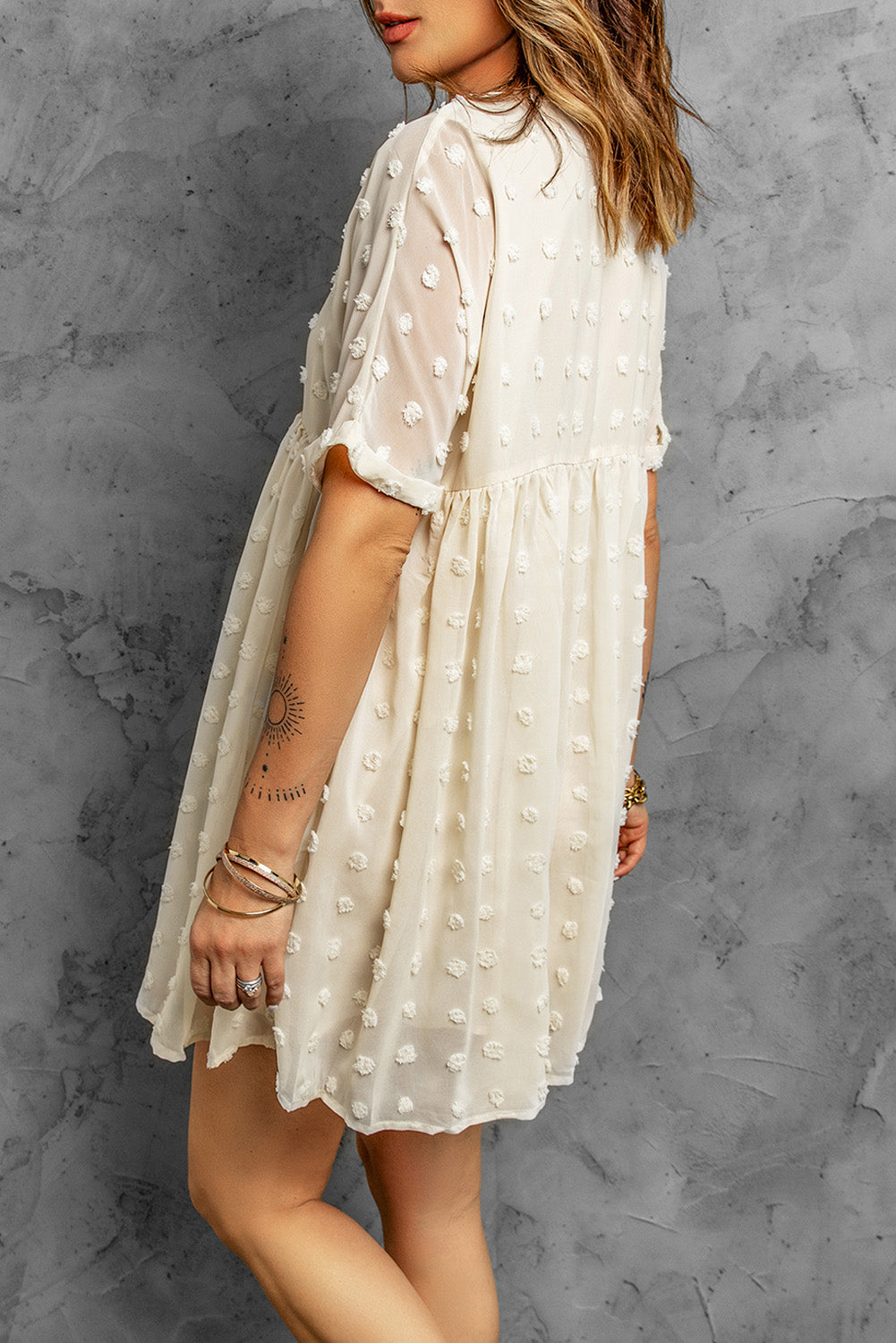 Fever Pitch Pom Babydoll Tunic Dress
