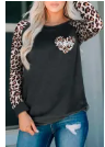 Leopard Mom Heart Raglan Sweatshirt