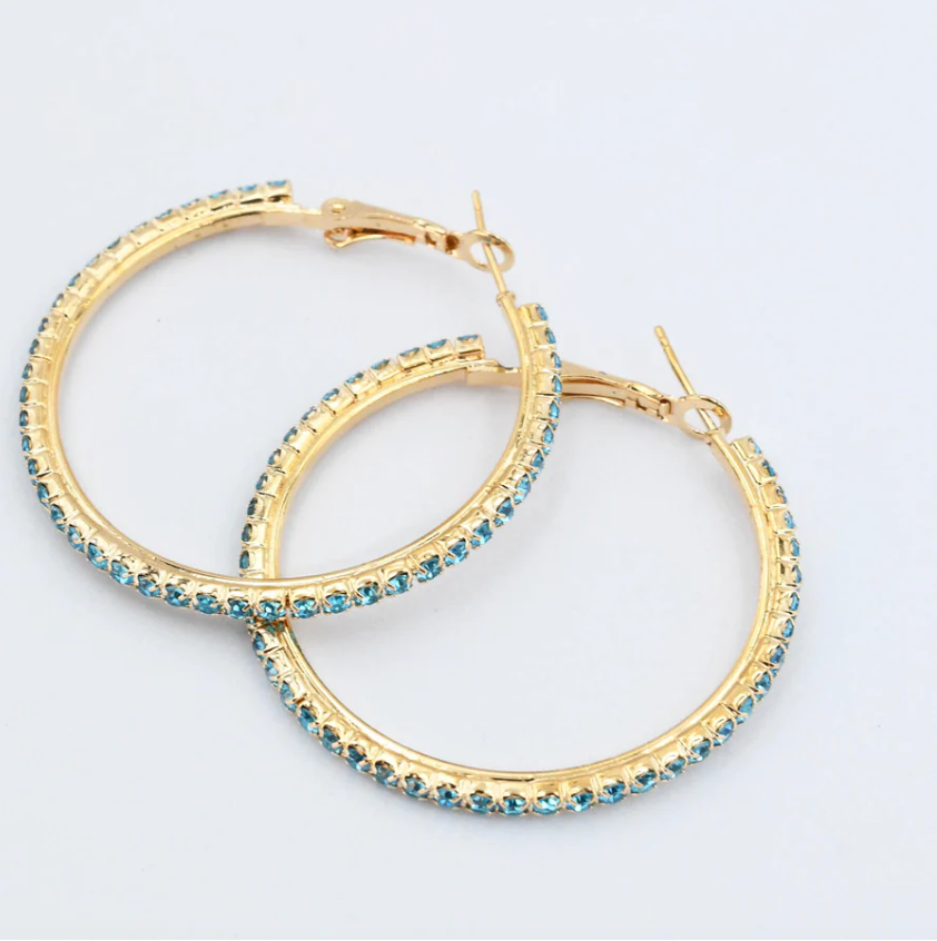 Mariah Blue Hoop Earrings