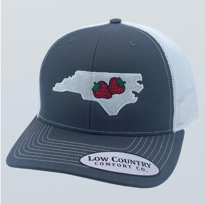 North Carolina Strawberry Charcoal/White Hat