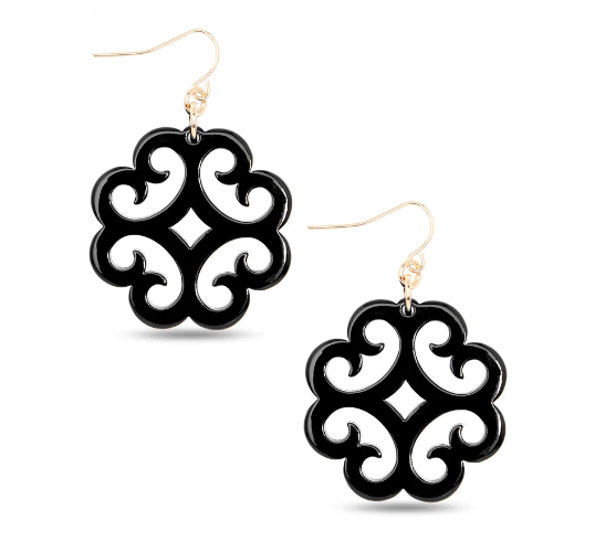 Circular Wave Pattern Resin Drop Earring