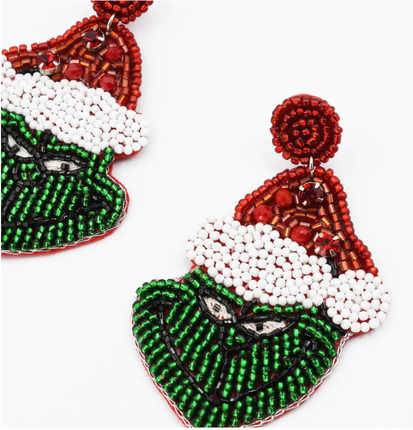 Grinch Face Earrings