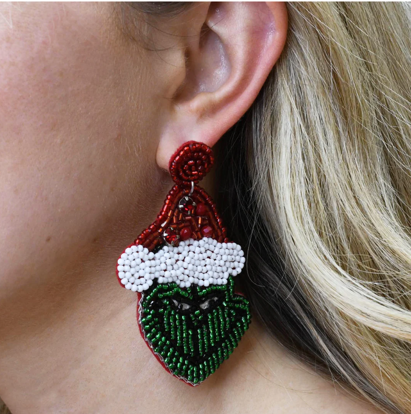 Grinch Face Earrings