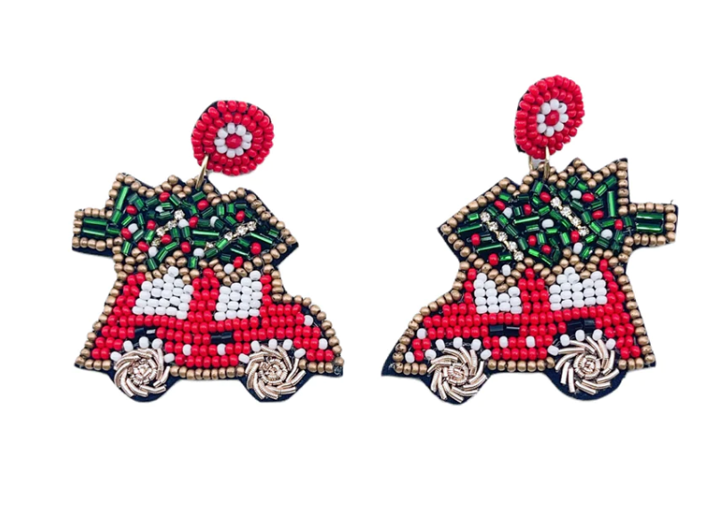 Santa's Car Earrings