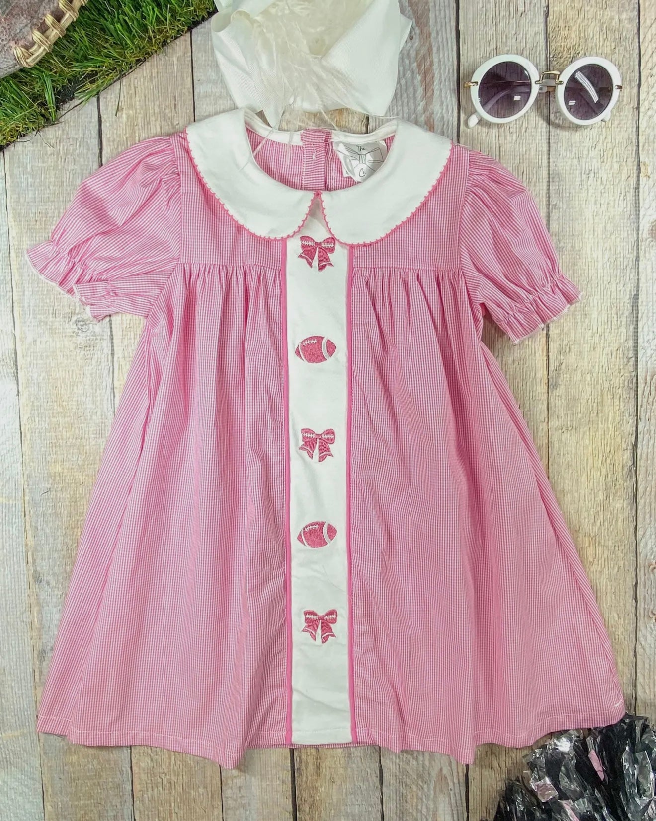 Smocked Football & Bow Dress