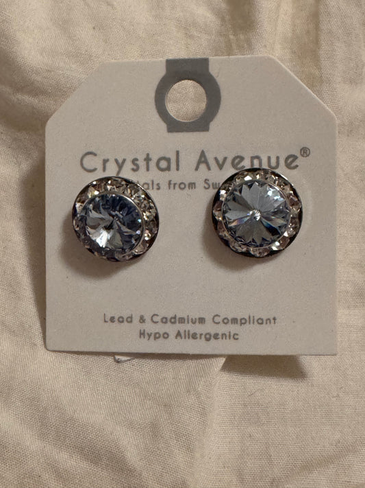Blue Stud Diamond Earrings