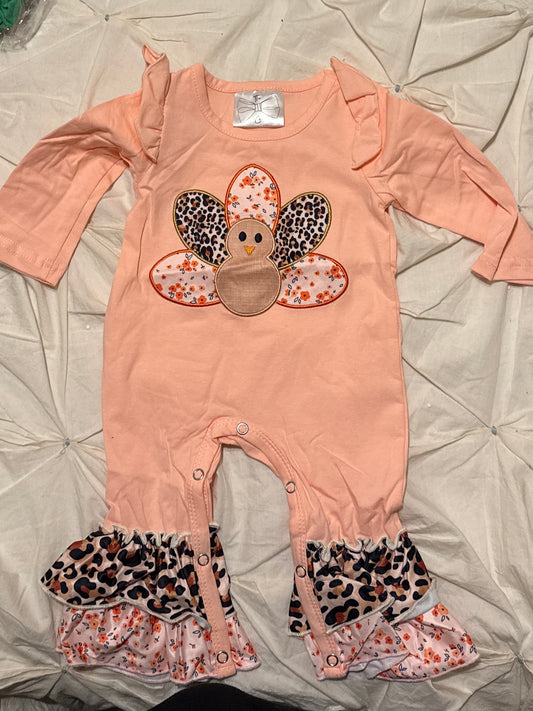Animal Print Turkey Onesie