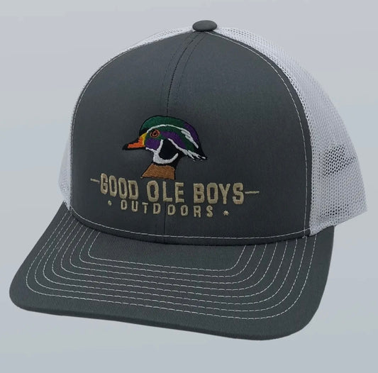 Good Ole Boys Outdoors Wood Duck Charcoal Grey & White Hat