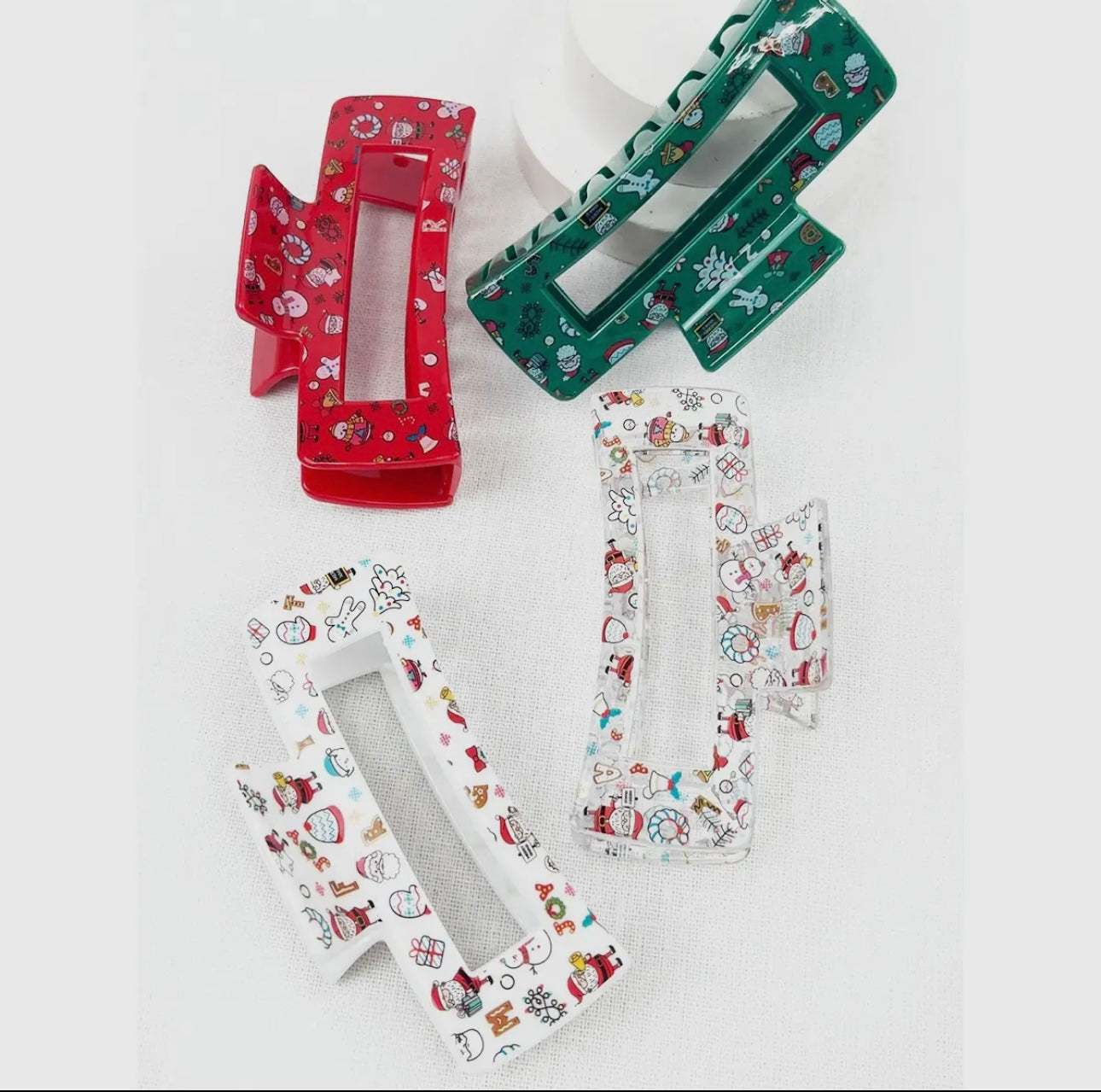 Assorted Christmas Design Patterns Jaw Hair Clip