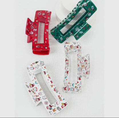 Assorted Christmas Design Patterns Jaw Hair Clip