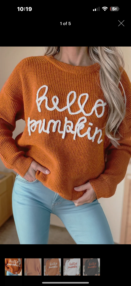 Hello Pumpkin Graphic Sweater