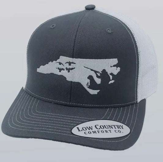 North Carolina Duck Hunting Charcoal Grey & White Hat