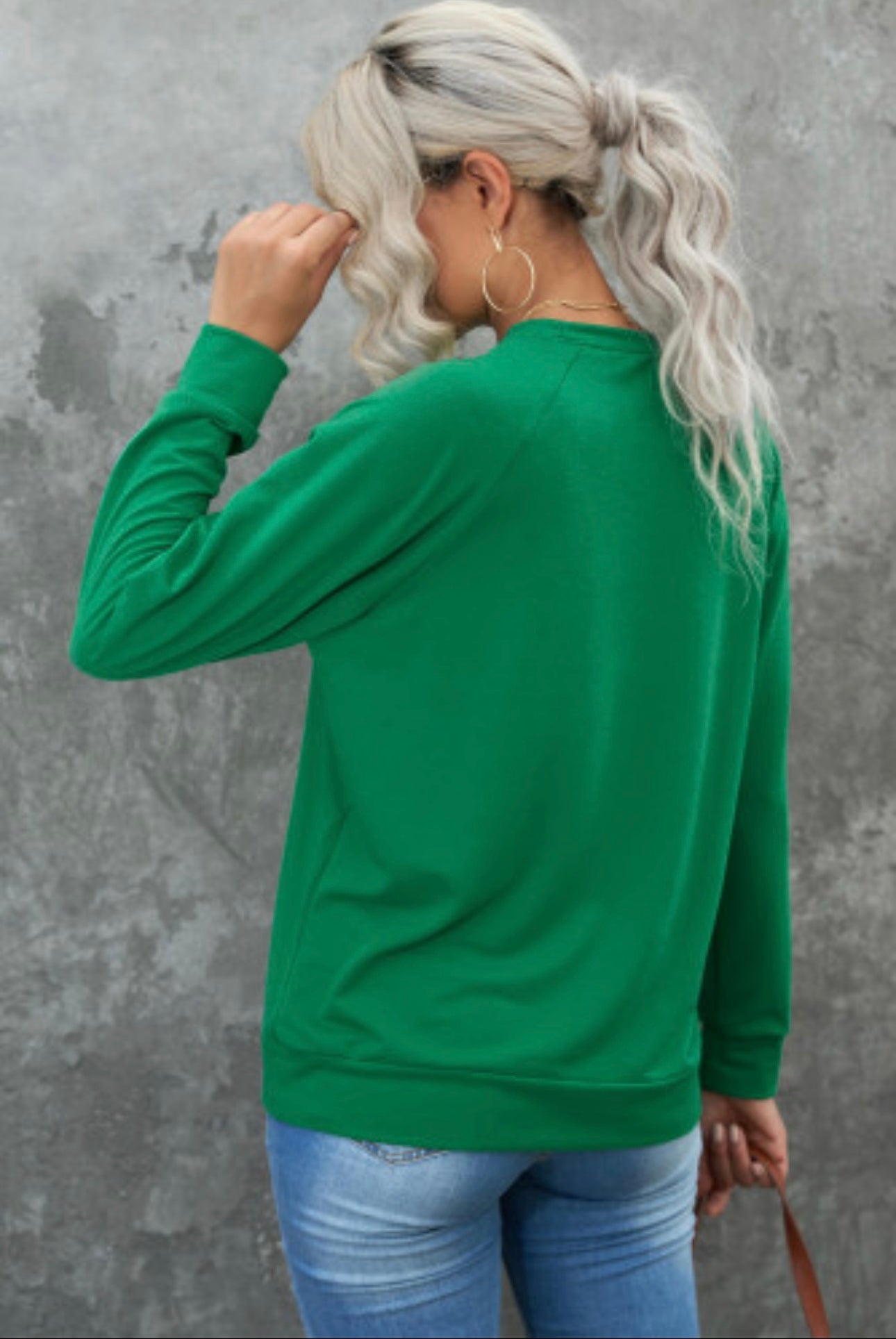 Green St. Patrick’s Lucky Clover Print Sweatshirt