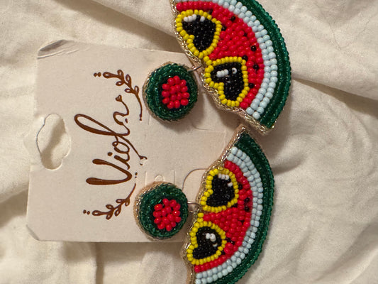 Half Watermelon Shaped Earrings with Shades
