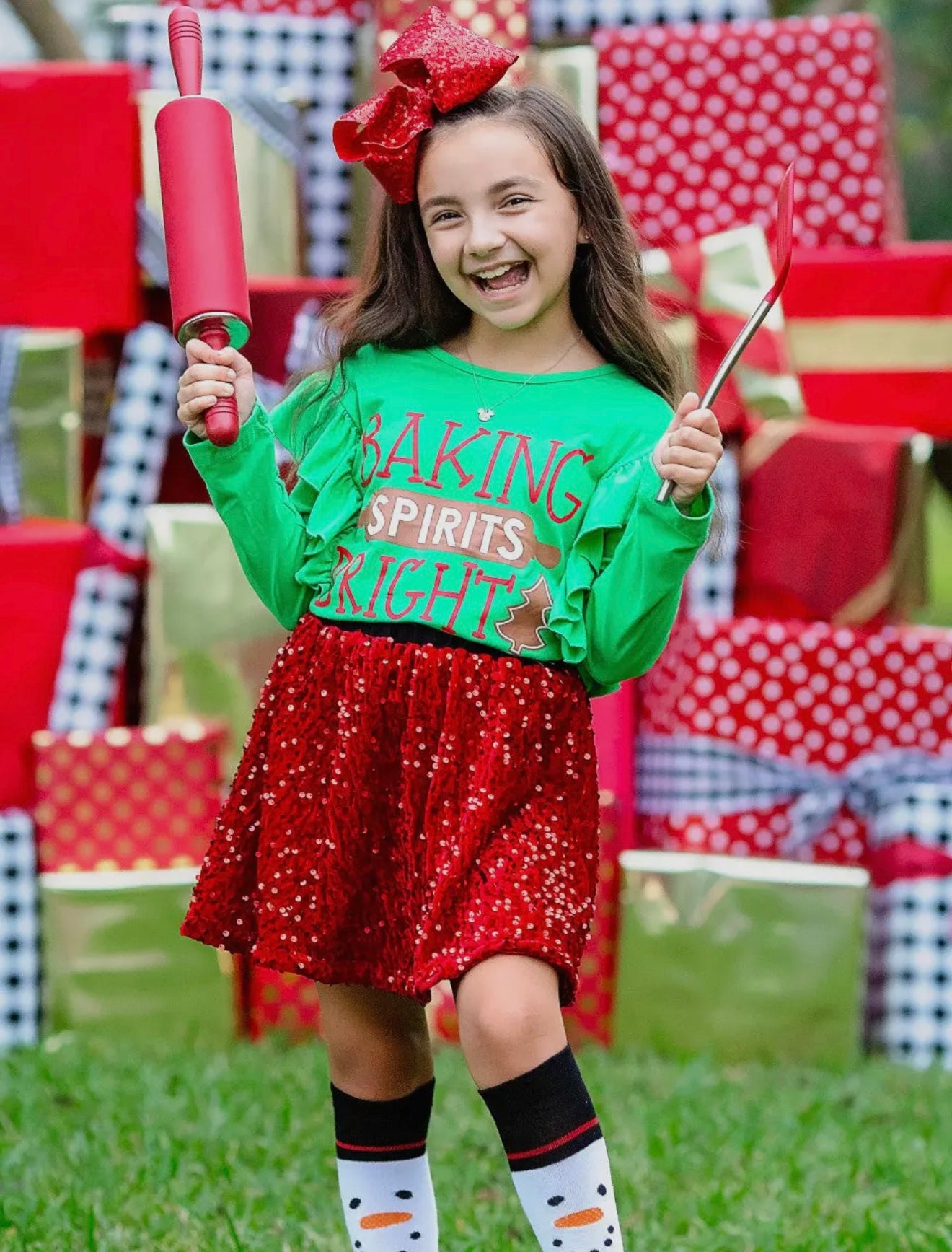 Baking Spirits Bright Sequin Skirt Set