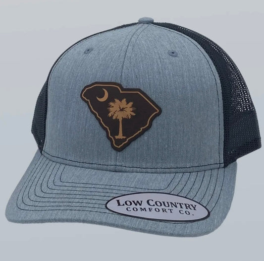 South Carolina Flag State Leather Patch Heather Grey & Black Hat
