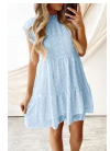 Sky Blue Swiss Dot Layered Mini Dress