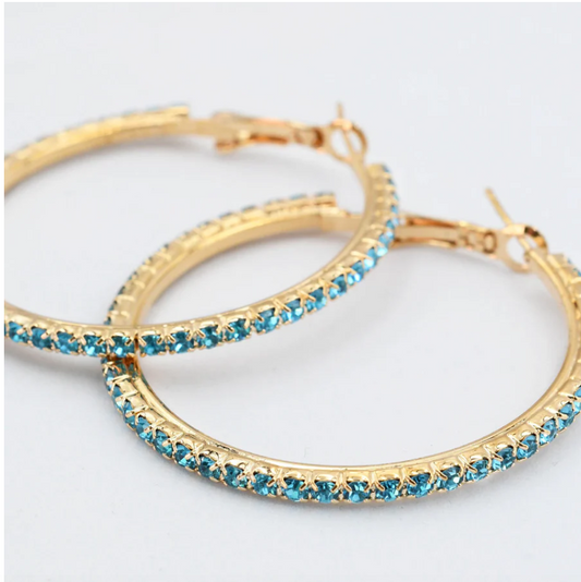 Mariah Blue Hoop Earrings