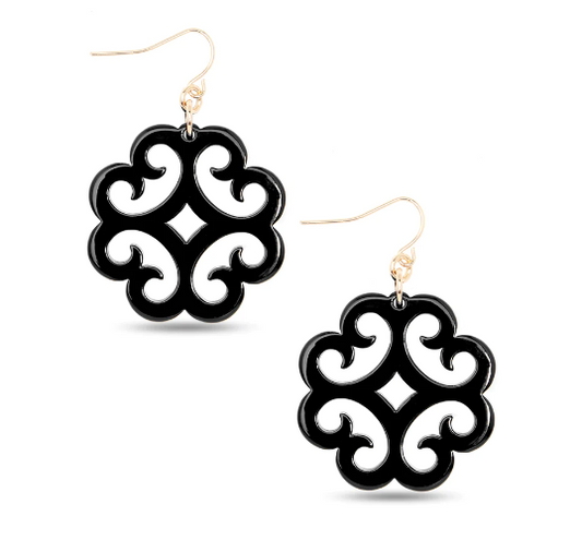 Circular Wave Pattern Resin Drop Earring
