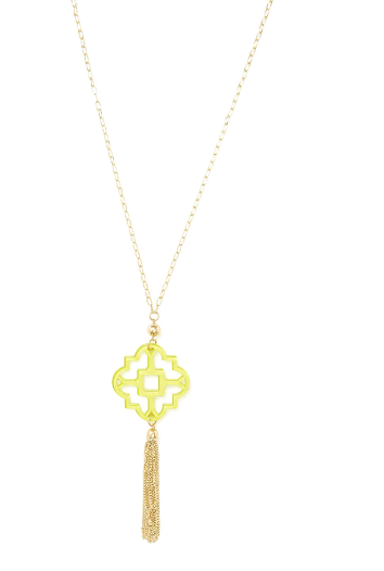 Resin Necklace Lime
